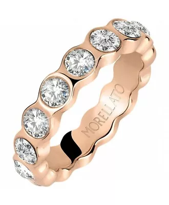 Women's Ring Morellato Circles Steel Rose Gold With Crystals Size 14 SAKM39014 • $76.26