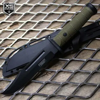 12  MILITARY Tactical Combat SURVIVAL Knife FIXED BLADE Hunting BOWIE + Sheath • $17.95