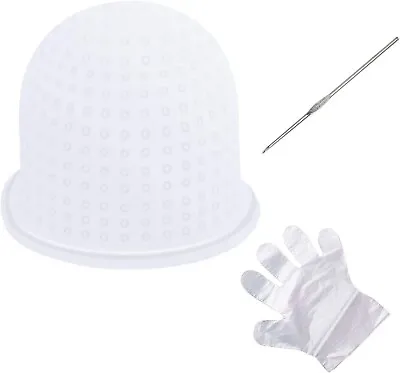 £6.99 • Buy Highlight Hair Coloring Silicone Cap With Metal Hook And Gloves