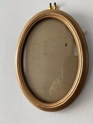 Vintage Oval Picture Frame 1960's  Gold Painted Wood • $19