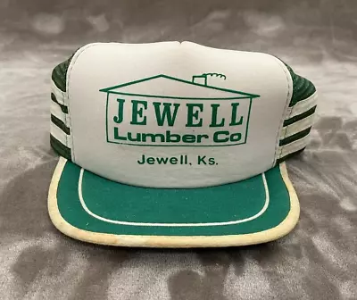 Jewell Lumber Co. Kansas White Green Mesh Hat Snapback Baseball Vintage Trucker • $14.99