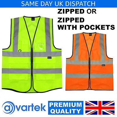 £74.95 • Buy Hi Viz Vest High Vis Safety | YELLOW ORANGE | EN471 Waistcoat Visibility Jacket