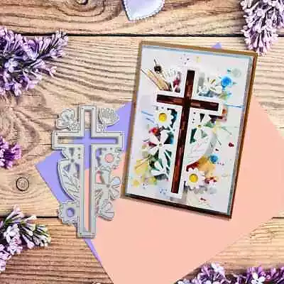 Easter Flower Cross Metal Cutting Dies Stencils Scrapbook Embossing Album Craft • £3.99