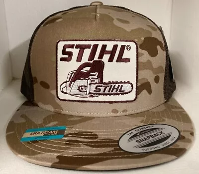 STIHL Chainsaw Camo SNAPBACK TRUCKER Hat Cap Classic Camouflage New! • $29.95