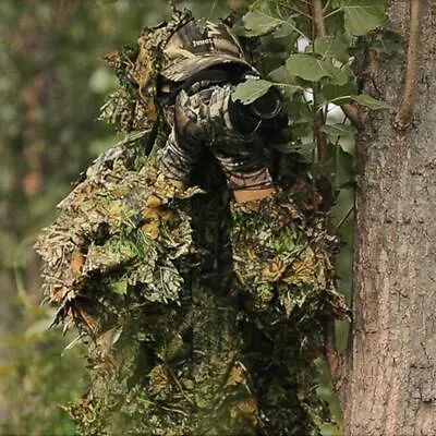 £16.99 • Buy Adult 3D Gillie Suit Leaves Camouflage Cape Hunting Cloak Tactical Poncho Cloth