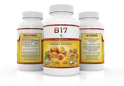 Vitamin B17 100% Organic 500mg - 100caps Bitter Apricot Kernels Seeds Extract • $23.96