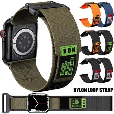 Rugged Military Nylon Strap Band For Apple Watch Ultra Series 9 8 7 6 5 4 SE • $8.55