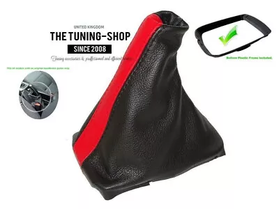 Shift Boot + Plastic Frame For VOLVO S40 2004-12 Leather Black & Red • $46.99