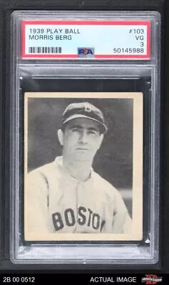 1939 Play Ball #103 Moe Berg Red Sox PSA 3 - VG • $600