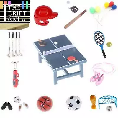 1:12 Mini Sport Tennis Ball Football Soccer Basebal For Dollhouse Miniatures DIY • $12.12