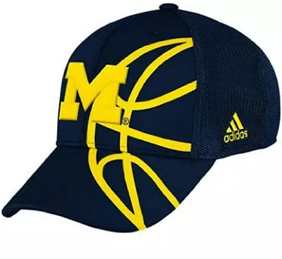 Adidas Michigan Wolverines Flex Fit Hat Cap Navy - FREE SHIPPING • $18.74