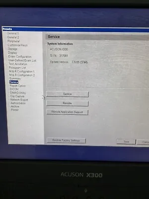 Siemens Acuson X300 Ultrasound Software 7.5 Firmware  Hdd Or Usb Or Dvd • $250
