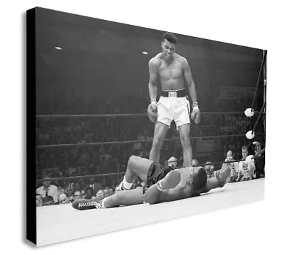 Muhammad Ali Vs Sonny Liston Canvas Wall Art Framed Print. Various Sizes • £58.99