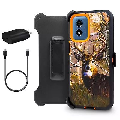 For Motorola G 5G 2024 Case Built In Screen Holster Belt Clip + Fast Charger • $12.95