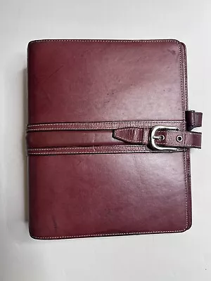 Franklin Covey Genuine Leather 7-Ring Pocket Planner Magnetic Buckle Closure • $115