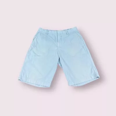 J Crew Chino Shorts Mens Size 35 Light Blue 11  Inseam Flat Front Cotton • $13.88