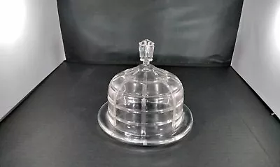 2 Pcs Decorative Clear Glass CRYSTAL BELL FRANCE Decorative CAKE PLATE DOMED • $35