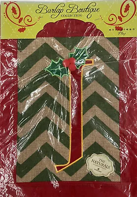 EVERGREEN Two-Sided Multicolor Monogram Holiday 12  X 17.5  Burlap Garden Flag • $8.99