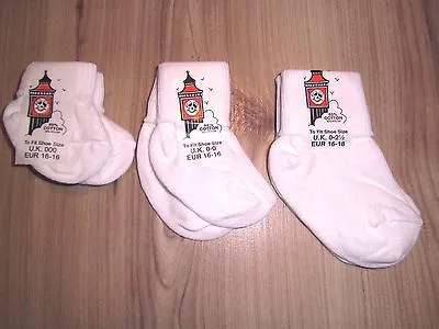 Newborn Baby White Blue Pink Socks Premature Doll 000 00 0-0 Toddlers 0-2.5 3-5 • £1.15