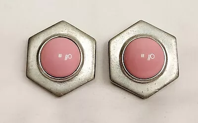 $36 • Buy Ben Amun Silver-tone Pink Glass Stone Clip-on Vintage Earrings Runway