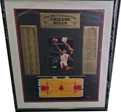 Michael Jordan Hand Signed 5x7 Photo Custom Framed With Replica Floor UDA Stckr • $4499.99