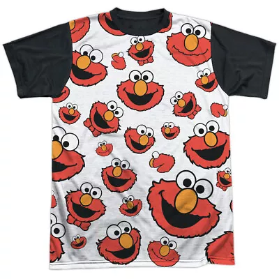 Sesame Street Elmo Face Pattern Adult Costume T Shirt (Black Back) S-3XL • $19.99