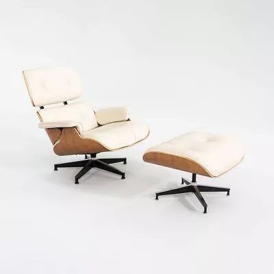 2015 Herman Miller Eames Lounge Chair And Ottoman In Walnut With White Leather • £4460.12