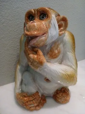 Vintage Italian Italy Majolica Glazed Pottery Monkey • $224.96