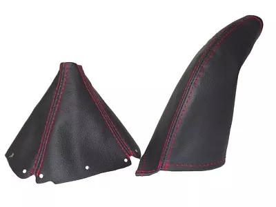 Shift & E Brake Boot For Mazda Miata NA MK1 89-97 Genuine Leather Red Stitching • $49.99