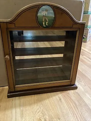 Wood Wall Mount GOLF BALL DISPLAY CASE CABINET Mirrored Holds Golf Balls W/Tees • $189.99