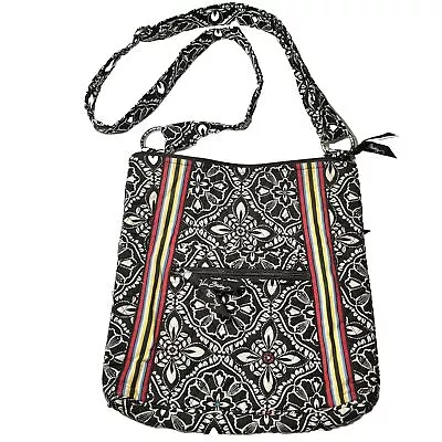 Vera Bradley Retired Barcelona Pattern Crossbody Handbag Purse Black White • $12.99