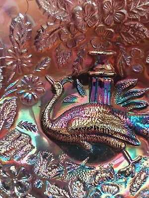 Amethyst Millersburg Carnival Glass Peacock Shotgun Proof Sauce Bowl No Urn • $175