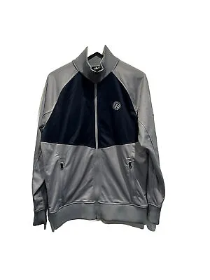 The North Face Track Jacket Volkswagen VW Logo Embroidered Mens Sz L Gray Blue • $80