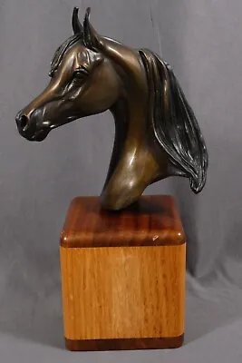Arabian Horse Trophy Bronze Horse Head Sculpture By Robert A Larum • $269.99
