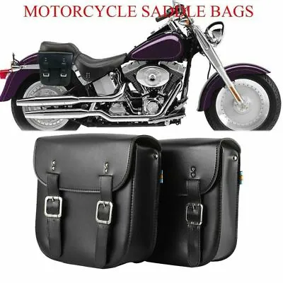 $65.99 • Buy Black Side Saddle Bags Pannier Luggage Saddlebags For Yamaha V Star 650 950 1300