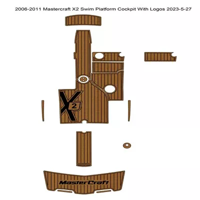 2006-2011 Mastercraft X2 Swim Platform Cockpit Pad Boat EVA Foam Teak Floor Mat • $799