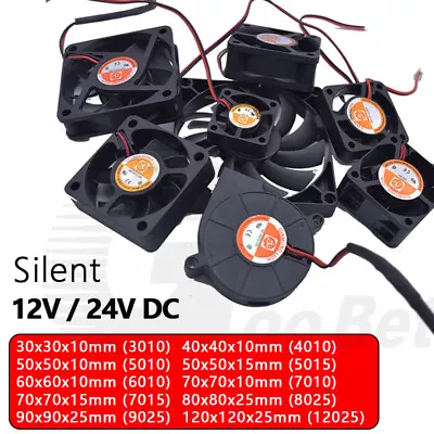 12V 24V 30mm-120mm PC Fan Silent Cooling Heat Sink Computer Case 2 Pin Wire Mini • $4.39