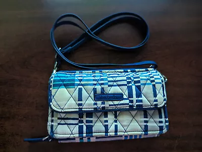 Vera Bradley Blue & White Tote Shoulder Bag Purse Wallet • $17.99