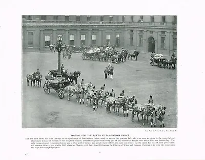 Waiting At Buckingham Palace Queen Victoria's Diamond Jubilee Antique Print 1897 • $6.83