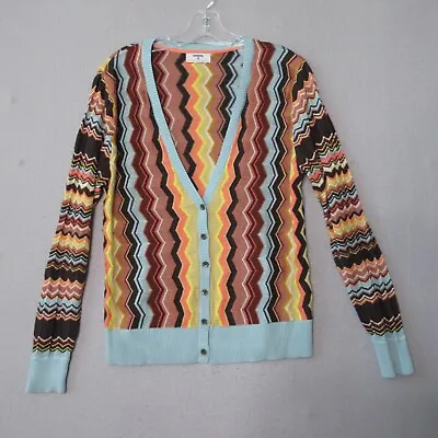 Missoni For Target Sweater Cardigan Women Chevron Stripe Long Sleeve Button Sz ? • $17.49