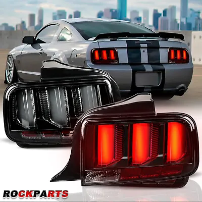 Pair Of LED Tail Lamps Brake Lights Bar Signal For 2005-2009 Ford Mustang Black • $183.99