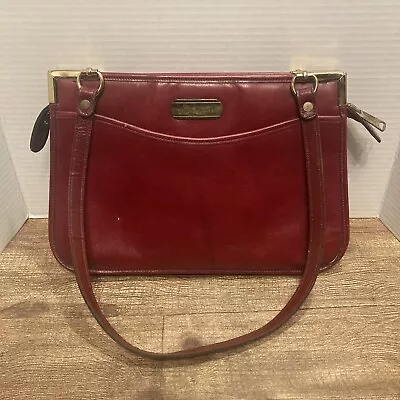 VINTAGE 70s Etienne Aigner Leather Red Shoulder Bag Purse Designer • $21