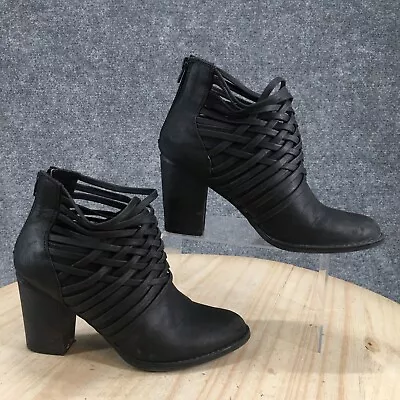 Mossimo Supply Co Boots Womens 8.5 Casual Zip Huarache Heels Ankle Bootie Black • $24.99