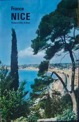 FRANCE NICE COTE D'AZUR RIVIERA 63 Vintage Travel Tourism Poster 24x39 No Repro • $125