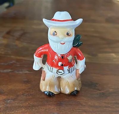 Vintage Christmas Salt Shaker~Western Cowboy Sheriff Santa. • $47.99