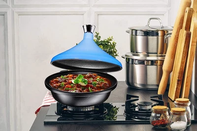 $56.68 • Buy Cast Iron Tagine Pot, Enameled Yellow, 4 Quart, By Bruntmor