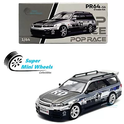 Pop Race 1:64 Nissan Stagea GTR R34 Wagon (Silver) PR64-56 • $14.99