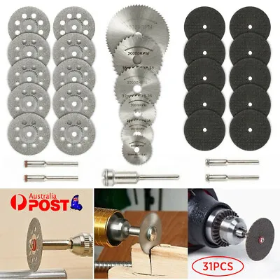 Mini Diamond Cutting Discs HSS Wheel Blades Set Drill Bit For Dremel Rotary+Tool • $11.67
