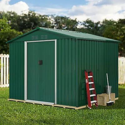 Outdoor Storage Shed Large Metal Tool Sheds Heavy Duty Storage House W/Lockable • $145.66