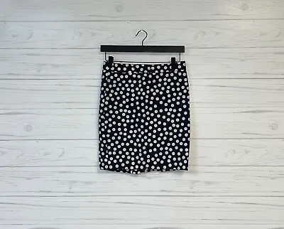 J Crew Pencil Skirt Womens Size 2 Petite Mini High Rise Polka Dot Navy • $7.92